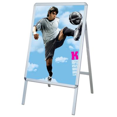 China Sidewalk Aluminum Sign Snap A Frame Iron Board Poster Stand Display With Jumper for sale