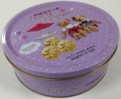 China Recycled Materials Customized Size Round Cookies Cookies Tin Storage Box for sale