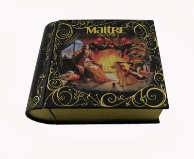 China Chocolate Book Style Tin Box Packaging Luxury Empty Chocolate Gift Box With Hinge for sale