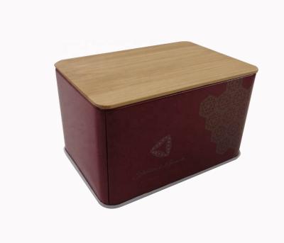 China Rectangular Assorted Square Bamboo Tin Canister Tea Lid Food Tin Box Small Boxes for sale