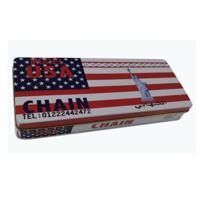 China Wholesale Recycled Rectangular Materials Shape Pen Cases Package Gift Tin Box For Motor Chain for sale