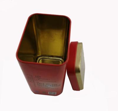 China Reused Rectangular Tea Tin Box Rectangular Square Materials BSCI Audit Factory Food Grade GIF Tea Boxes for sale