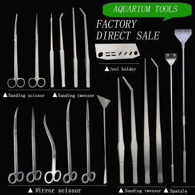 China Factory Direct Selling Viable Tools Aquarium Tweezers High Quality Stainless Steel Aquarium Scissors for sale