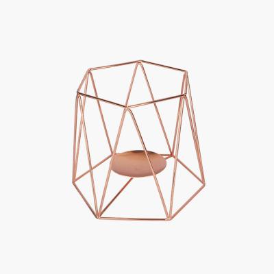 China Rose Gold and Gold Home Appliance Metal Geometric Decoration Candle Holders for sale