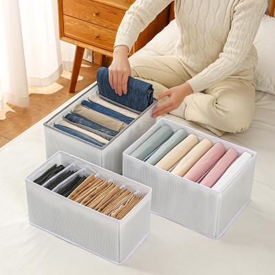 China Sustainable Foldable Wardrobe Clothing Storage Box Drawer Jeans Organizer Storage Box for sale