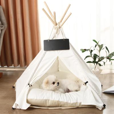 China Foldable Stocked Pet Teepee Tent For Dogs And Cats Puppies Room With Bed Pet Tent Sink Indoor Outdoor for sale