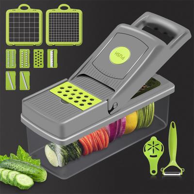 China Viable 12 in 1 Mandoline Slicer Veggie Manual Vegetable Chopper Food Chopper Onion Cutter Vegetable Slicer for sale