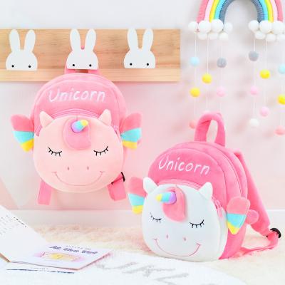 China 2021 Cartoon Unicorn Plush Unicorn Push Unicorn Backpack School Bag Backpack For Kids for sale