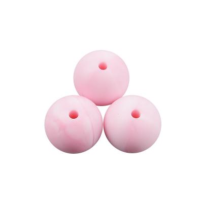 China Baby Teething Wholesale High Quality Silicone Beads Custom Baby Teething Gel Round Beads Milk Teeth Grinding Can Bite Loose Beads for sale