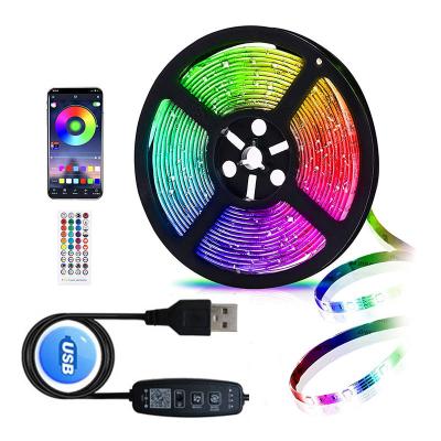 China Residential LED Strip Light USB Bluetooth RGB 5V RGB LED Strip Lights LED Strip Lamp Ribbon RGB TV Screen Backlight Flexible Diode Desktop Strip for sale