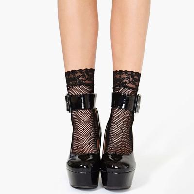 China Rhombus Totem Plum Blossom Rose Nylon Mesh Women Breathable Black For Girls Funny Pearl Mesh Cute Lace Socks Anklet Cute Heels for sale