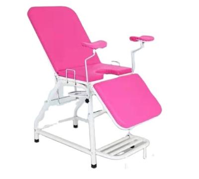 China Manual Easy Operate Printed Quality Examination Table Custom Delivery Patient Bed With Mattress 8mm Pink Portable Gynecology Examination Table for sale