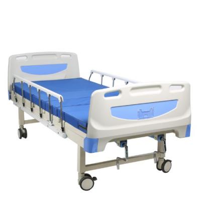 China Manual Easy Operate Hot New Products Manual Elevator Hospital Bed Power Coating Raw Material 2 Cranks Manual Hospital Bed for sale