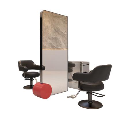 China Traditional Mirror Station Styling Mirror For Hair Salon Furniture Modern Mirror Cabinet Luxury Contemporary Optional for sale