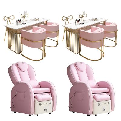 China Hot sale factory wholesale price nail bar nail bar nail salon furniture pedicure chair and manicure table set for sale