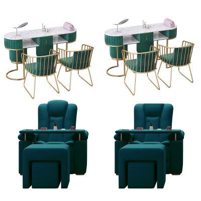 China Good Quality Modern Nail Table Manicure Table Nail Salon Furniture Set Price for sale