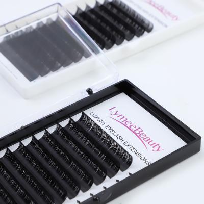 China Delicate Super Black Faux Mink Eyelash Extension Cashmere Eyelash Extension Dark Black Matte Lashes for sale