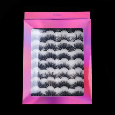 China Wholesale 16pairs 3d full volume false eyelashes silk mink lashes with free eyelash book packing box for sale