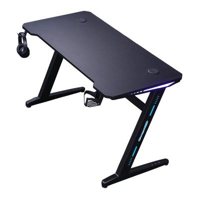 China 2021 New (Height) Adjustable Computer Gaming Desk PC RGB With LED Light E-sports Table Computer Desks for sale