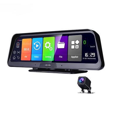 China Waterproof 9.66 Inch Android 8.1 Dual Lens 1080P Night Vision Gps Positioning Wifi 4G Dashcam Interconnect Rearview Mirror With GPS for sale