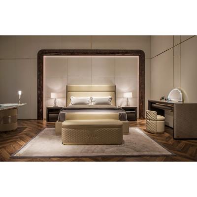 China Latest Design Furniture Bedroom Furniture Double Bed Modern High End Luxury Leather Luxury King Size Bed for sale