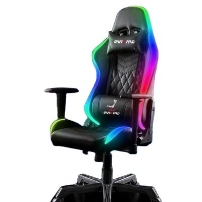 China Manufacturer Direct Sale High Back Swivel Adjustable Computer Desk Swivel Arm Gaming Swivel RGB Led Gaming Chair With Footrest for sale