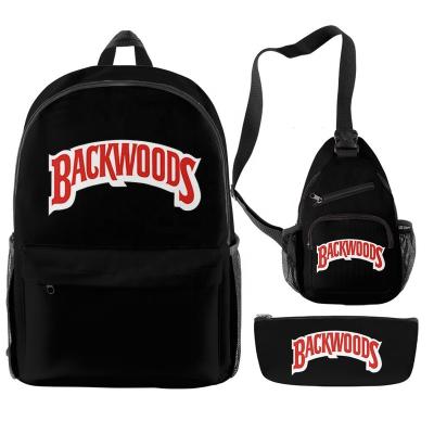 China 3Pcs Backwoods Backpack Set Water Proof Wildwoods Shoulder Bag Waterproof Custom Cross Body Backwood Cigars Backpack for sale