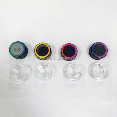 China 5ml Food Glass Jar Clear Round With Child Safe Cap Label Multiple Colors for sale