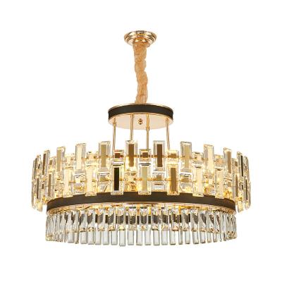 China French Modern Balance K9 Crystal Chandeliers from Crystal Lamp Luxury Brass Leaf of Modern Classic and Pendant Lights for sale