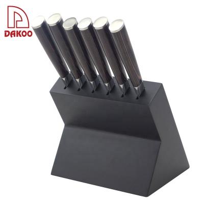 China Pakka Wood Forged Handle Steak Stainless Steel Knife Set Rubber Wheel Kitchen 6PCS à venda