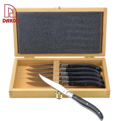 China High-Grade Stainless Steel Knife Set 6 Pieces Serrated Designer With Wooden Handle zu verkaufen