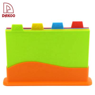 China Colorful 5 Piece Plastic Plate Cutting Chopping Board Block 4 In 1 New Fresh PP for sale