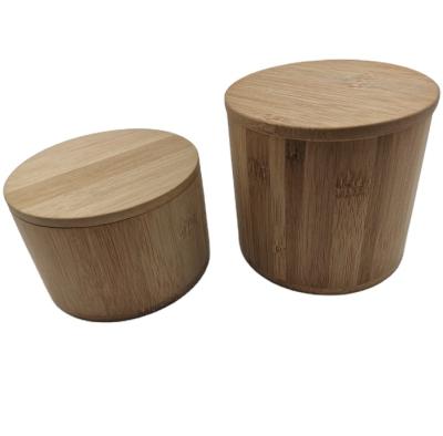 China Europe Eco Friendly Round Bamboo Storage Box With Lid Custom Round Wooden Box for sale