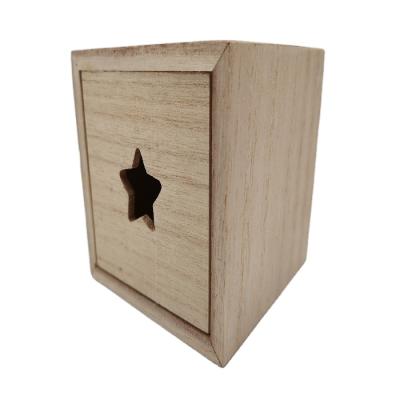 China Europe Good Quality Small Portable Desktop Sundries Storage Box Unfinished Wooden Box With Drawer for sale