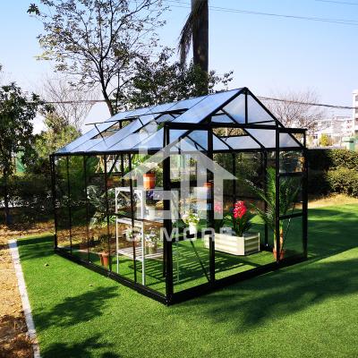 China Easily Assembled G-Plus 8' x 10' Classic Aluminum Glass Garden Greenhouse for sale