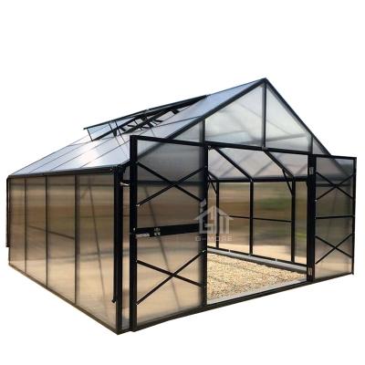 China G-MORE Newcomer Easily Assembled Solid Hobby Greenhouse With Double Doors 4x4 Meters for sale