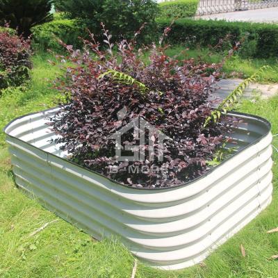 China Modern Galvanized Garden Raised Beds 5 Feet Steel Outdoor Planters For Flower Herb Garden Beds for sale