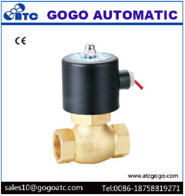 China Tipo válvula electromagnética Nomarlly G3/8 cerrado - tamaño de la guía de 2 maneras del agua de cobre amarillo del vapor del puerto G2 en venta