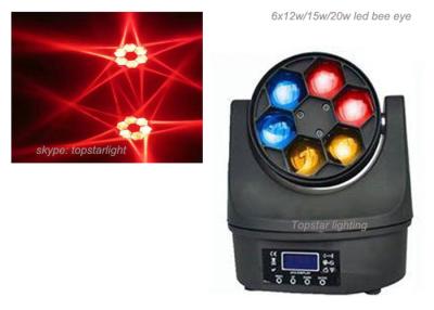 China Portable Dj Club Lights Led Bee Eye 6x12w Moval Head Disco Light Rgbw Color Mixing Club Lights for sale