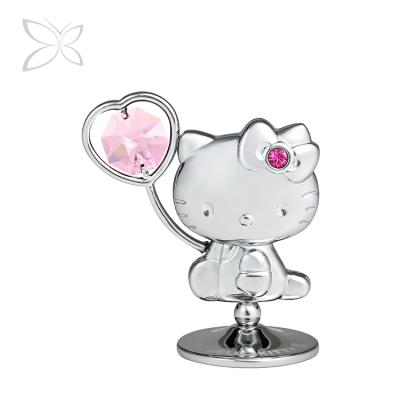 China Japan Crystocraft Hello Kitty Figurine Decorated Crafts by Rosaline Brilliant Cut Crystals Art for sale