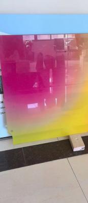 China Gradient laminated glass safey glass colorful glass for interior design fabric laminated glass space design for sale