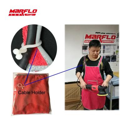 China Soft And Thin Microfiber Detailing Apron In Red Gray Colors Lightweight for sale