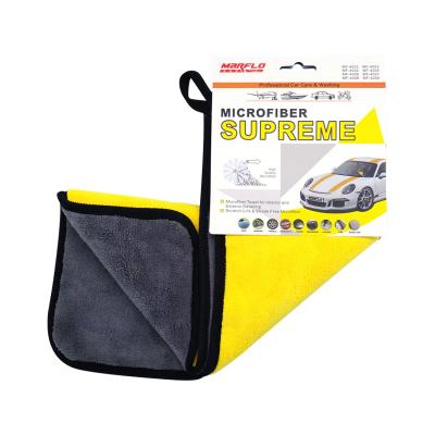 China Lavado de coches de color amarillo suave y duradero Toallas de microfibra Lavado de coches Toallas de secado en venta