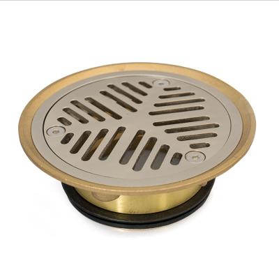 China Modern Five Year Warranty Vinyl Brass Round Anti Smell Hair Stopper Tile Insert Floor Drain With Grate for sale