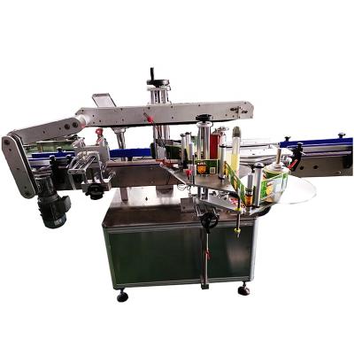 China Beverage Automatic Self Adhesive Sticker Single Three Side Double Labeling Attaching Machine For Water Bottles Round Square Cans for sale