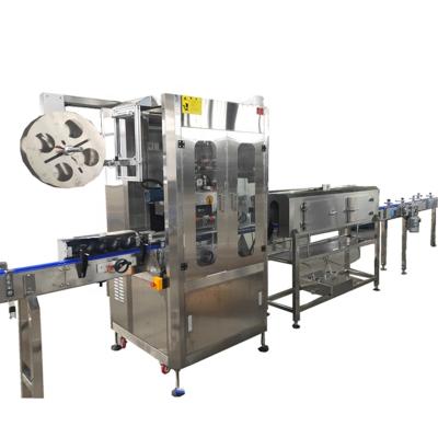 China Automatic Plastic Beverage Glass Bottle Water Beverage Steam Heating PVC Shrink Stretch Sleeve Labeling Machine Line for sale