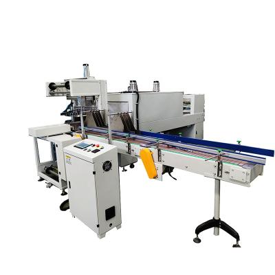 China Manufacturer Automatic L type PE film bottle beverage cans shrink stretch heating tunnel wrapping packing machine water production line for sale