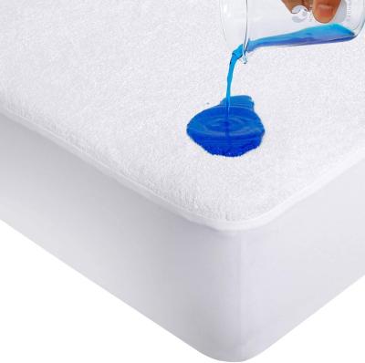 China Custom Waterproof Water Proof Hypoallergenic Bamboo Mattress Protector Terry Cotton Mattress Protector Waterproof for sale