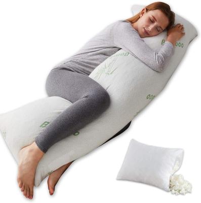 China Anti Dust Mite Shredded Memory Foam Body Pillow, Adjustable Firm Long Pillows For Adults With Breathable Bamboo Cover for sale