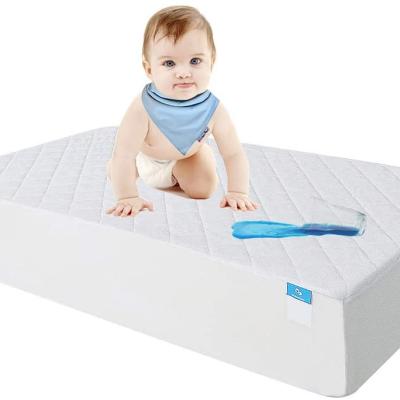 China Premium Anti Dust Mite Fitted Sheets Quilted Bamboo Waterproof Baby Mattress Protector Terry Crib Hypoallergenic Bed Cover for sale